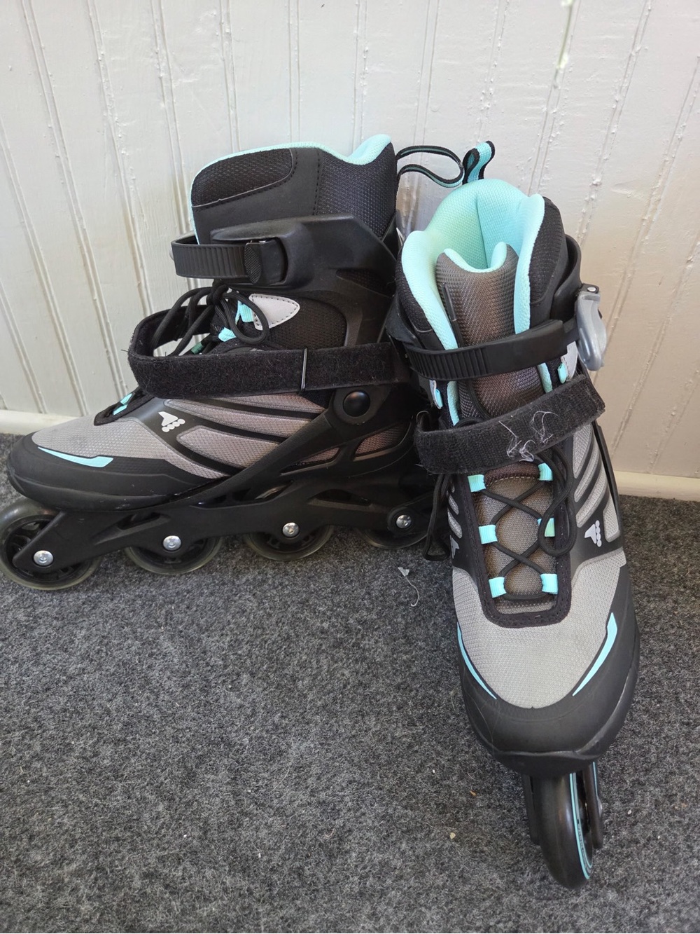 Women’s Grey and Light Blue Roller Blades